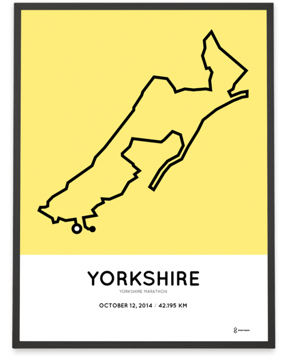 2014 Yorkshire marathon course art poster