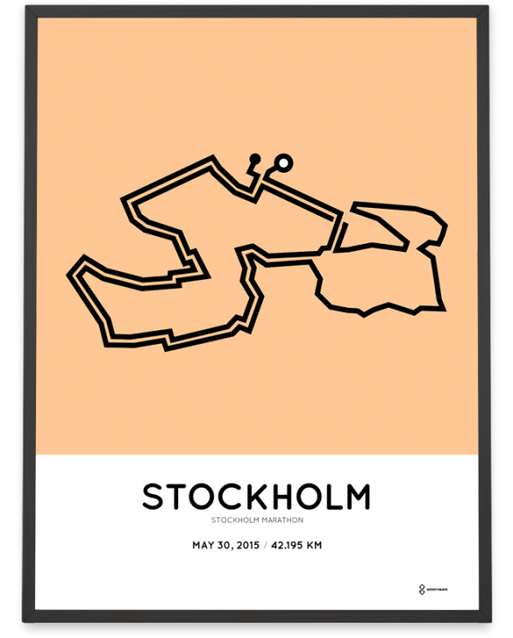 2015 Stockholm marathon course poster