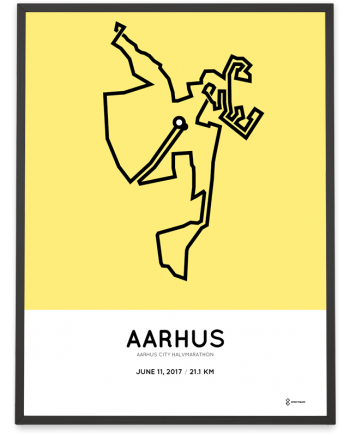 2017 Aarhus city half marathon course poster