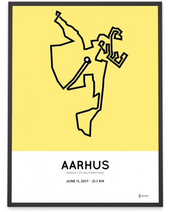 2017 Aarhus city half marathon course poster