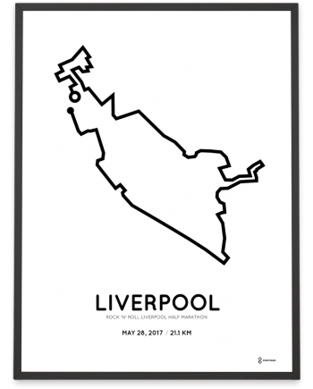2017 Liverpool half marathon course poster personalized