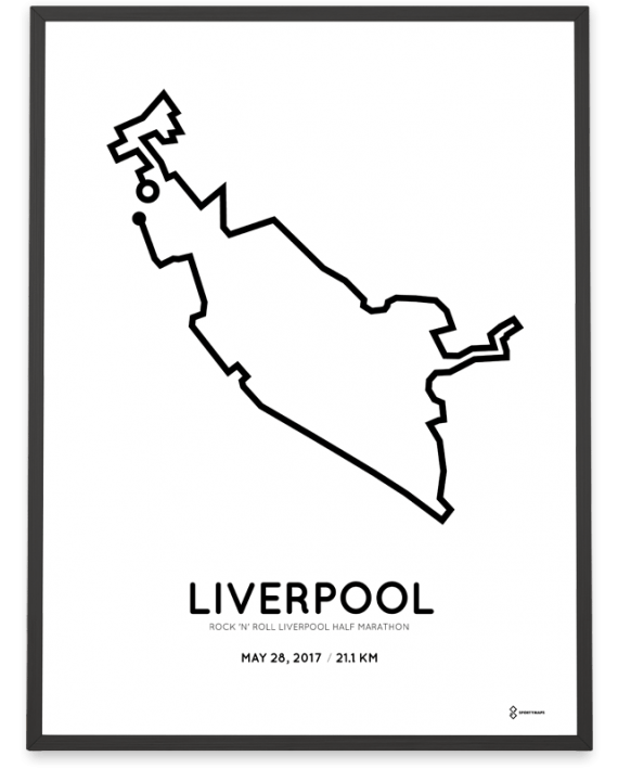 2017 Liverpool half marathon course poster personalized