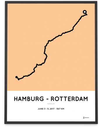 2017 Roparun hamburg naar rotterdam route print