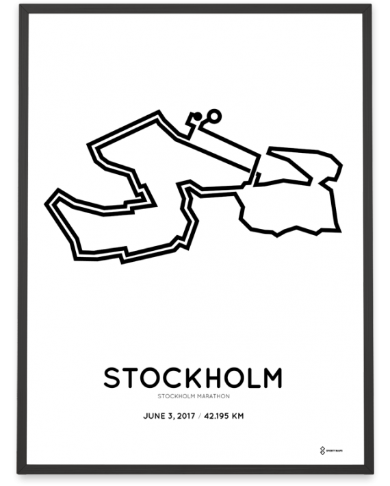 2017 Stockholm marathon course poster