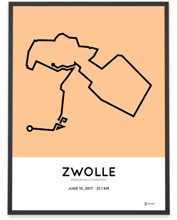 2017 Zwolle halve marathon parcours print