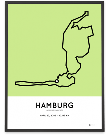 2006 Hamburg marathon course poster