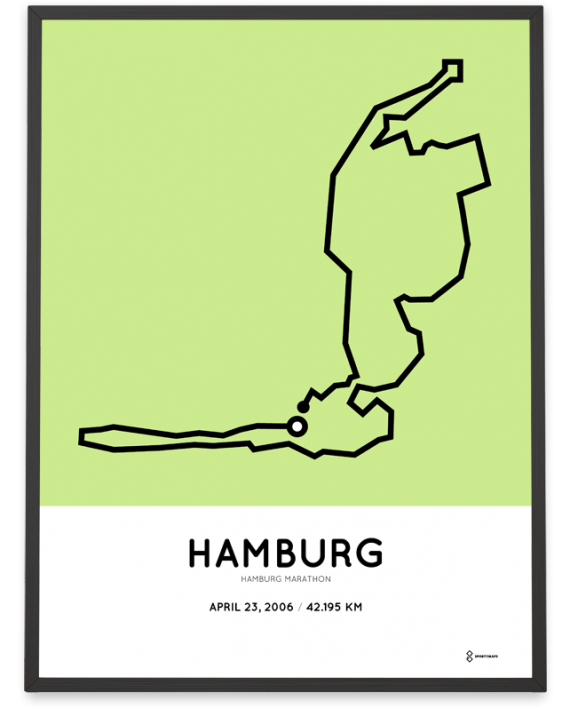 2006 Hamburg marathon course poster
