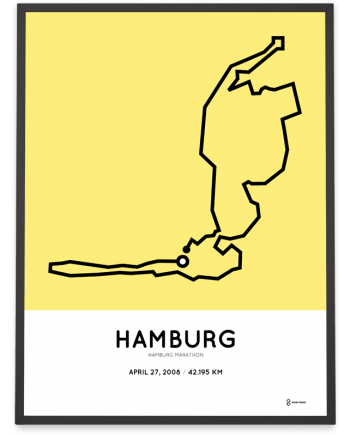 2008 Hamburg marathon strecke print