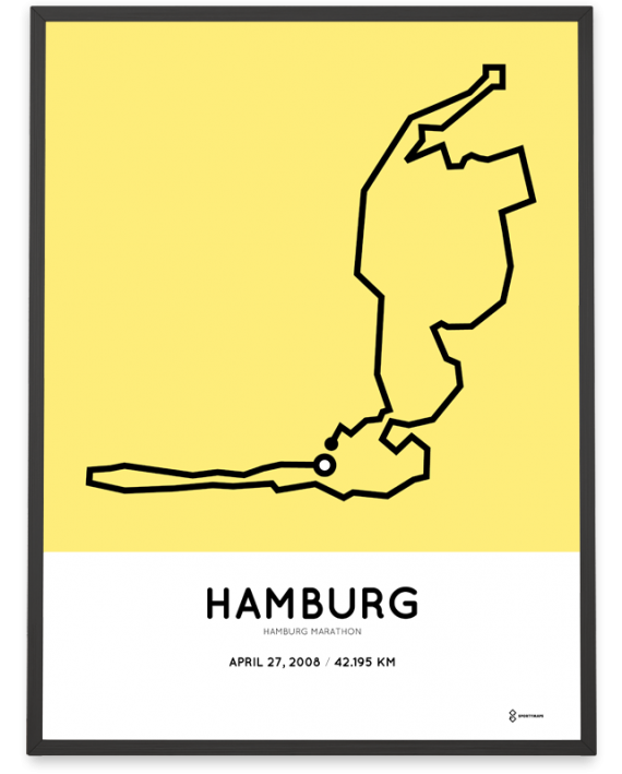 2008 Hamburg marathon strecke print