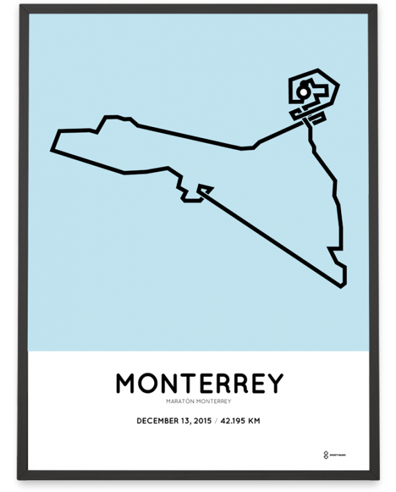 2015 Monterrey marathon course print