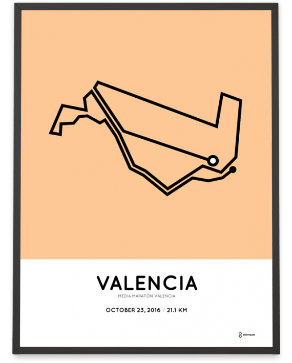 2016 Valencia half marathon route print