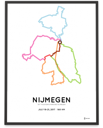 2017 Four Days Marches Nijmegen 160km course poster