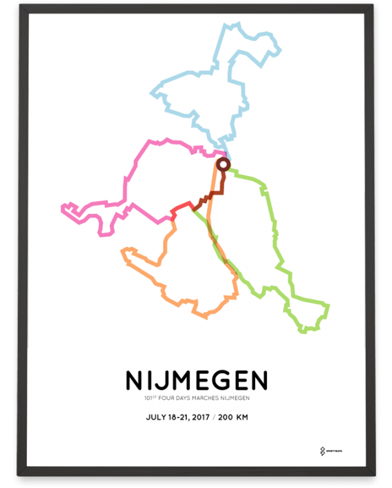 2017 Nijmeegse Vierdaagse 200km route poster