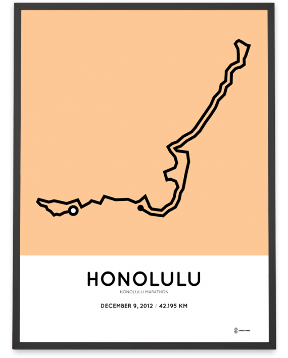 2012 Honolulu marathon course poster