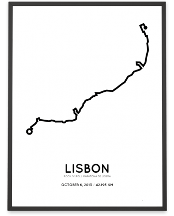 2013 Lisbon marathon course poster
