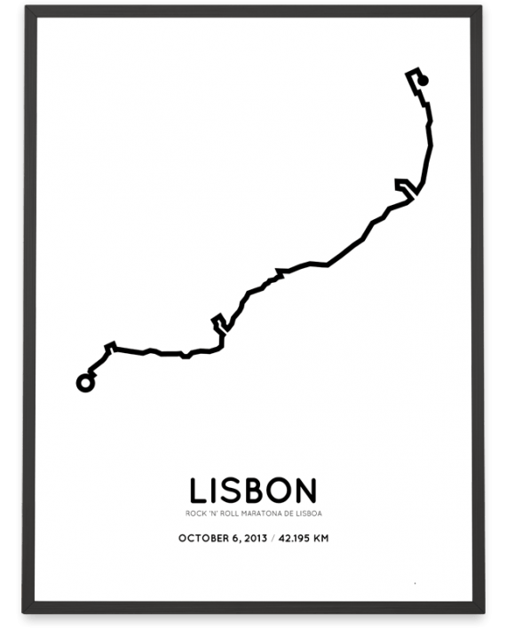2013 Lisbon marathon course poster