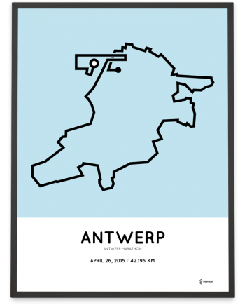 2015 Antwerp marathon route print