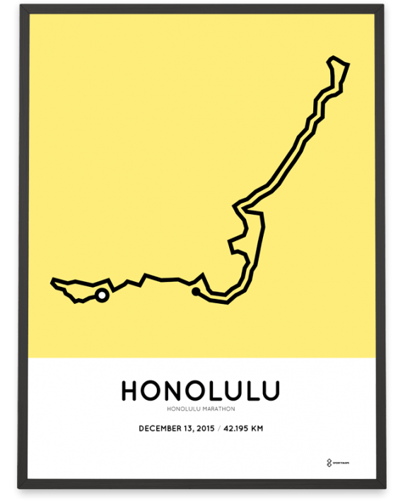 2015 Honolulu marathon course poster