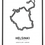 2017 Helsinki city marathon route poster