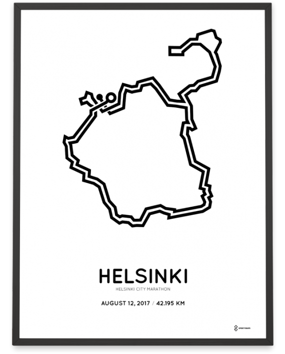 2017 Helsinki city marathon route poster