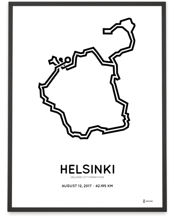 2017 Helsinki city marathon route poster