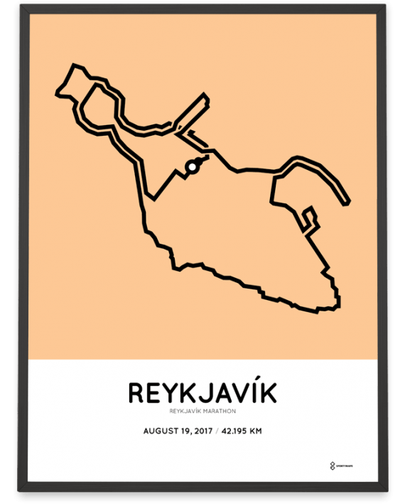 2017 Reykjavik marathon course poster