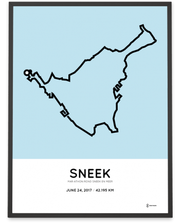 2017 marathon rond Sneek en meer route print