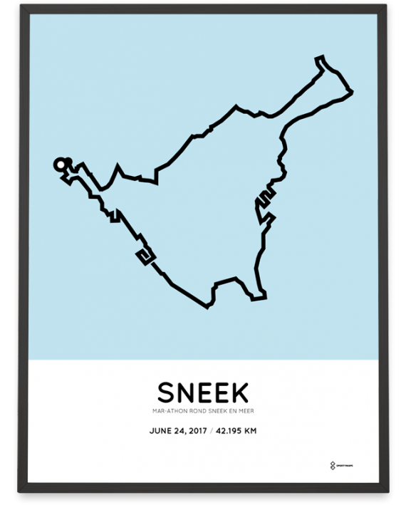 2017 marathon rond Sneek en meer route print