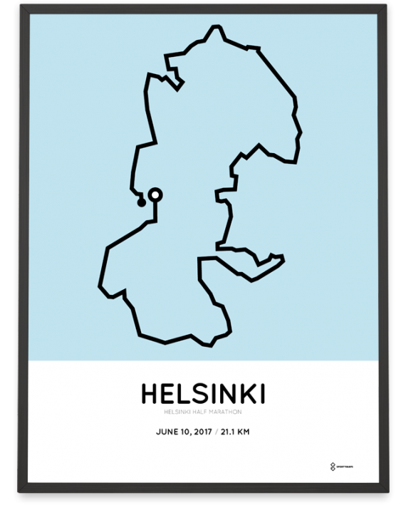 2017 helsinki half marathon course poster