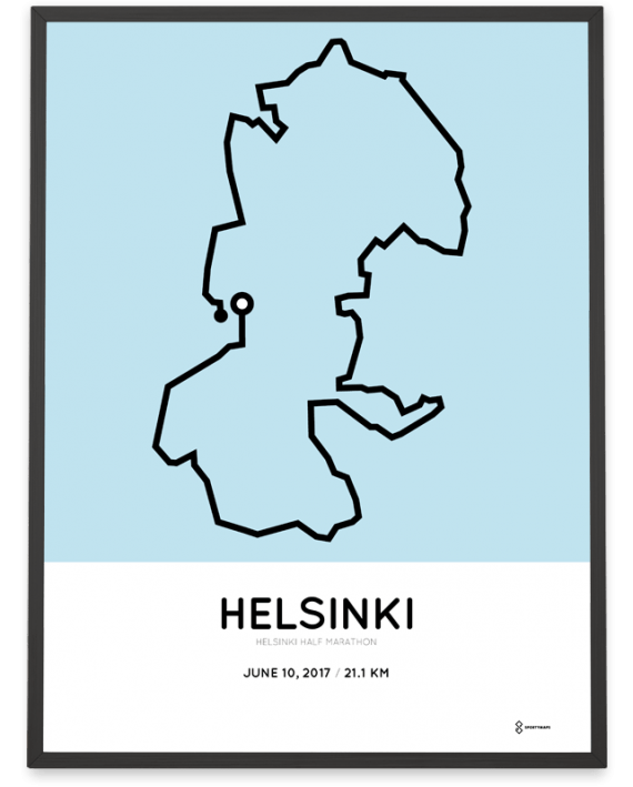 2017 helsinki half marathon course poster