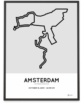 2009 Amsterdam marathon course poster