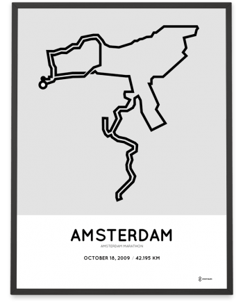 2009 Amsterdam marathon course poster