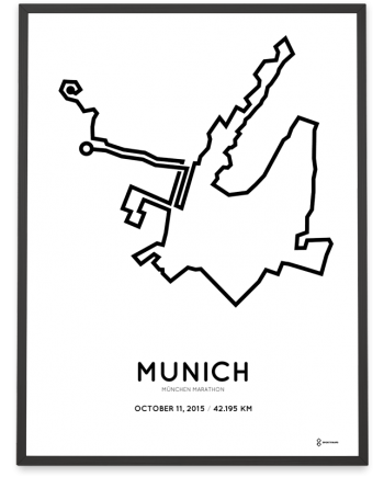 2015 Munich marathon strecke course print
