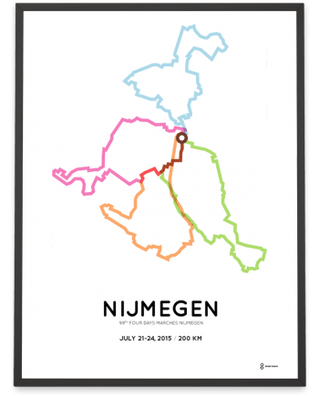 2015 Nijmeegse Vierdaagse 200km parcours print