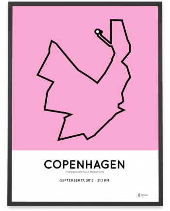 2017 Copenhagen half marathon course poster