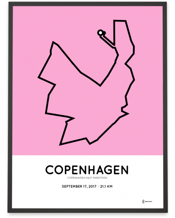 2017 Copenhagen half marathon course poster