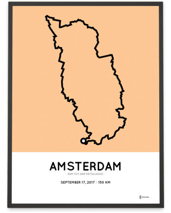 2017 Dam to Dam fietsClassic 150km course poster