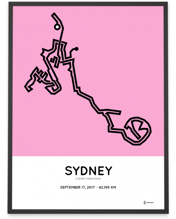 2017 Sydney marathon course print