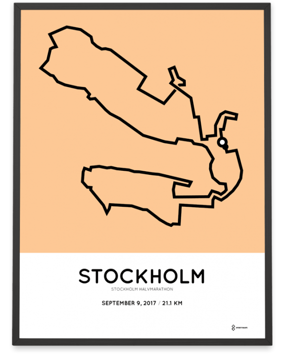 2017 stockholm half marathon course poster