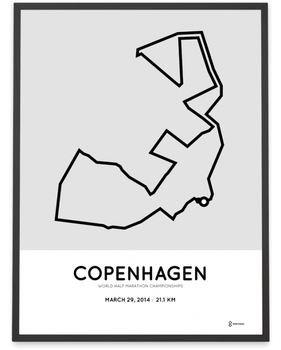 2014 Copenhagen half marathon course poster