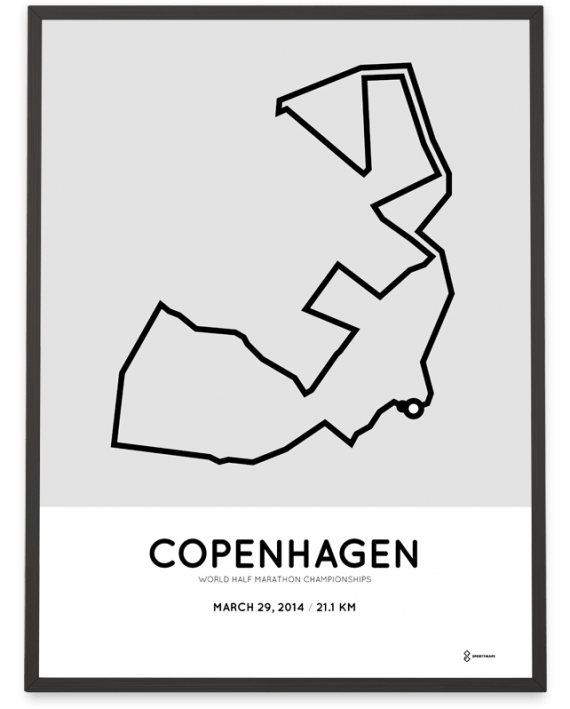 2014 Copenhagen half marathon course poster