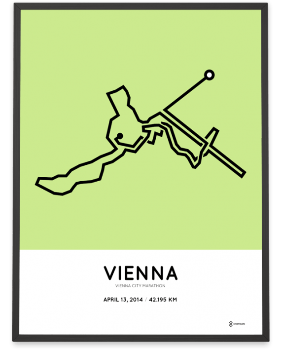 2014 Vienna city marathon strecke print