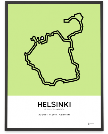 2015 Helsinki city marathon parcours poster