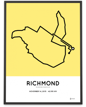 2015 Richmond marathon coursemap print