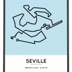 2015 Seville marathon course map poster