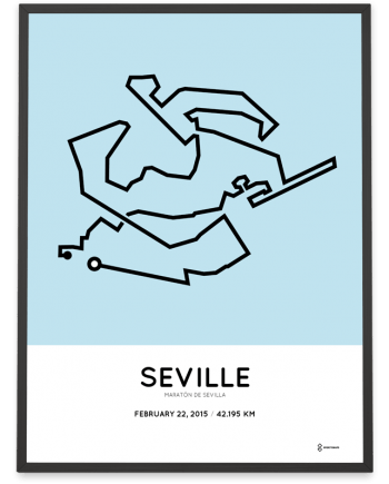 2015 Seville marathon course map poster