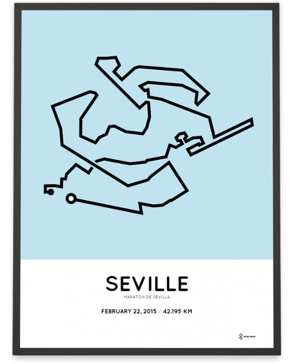 2015 Seville marathon course map poster