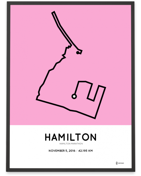 2016 Hamilton marathon course print