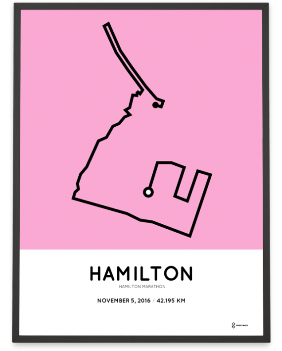 2016 Hamilton marathon course print