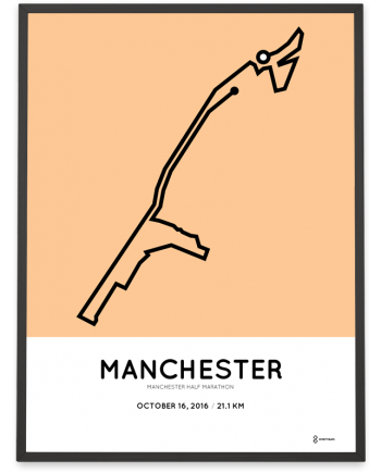 2016 Manchester half marathon course poster